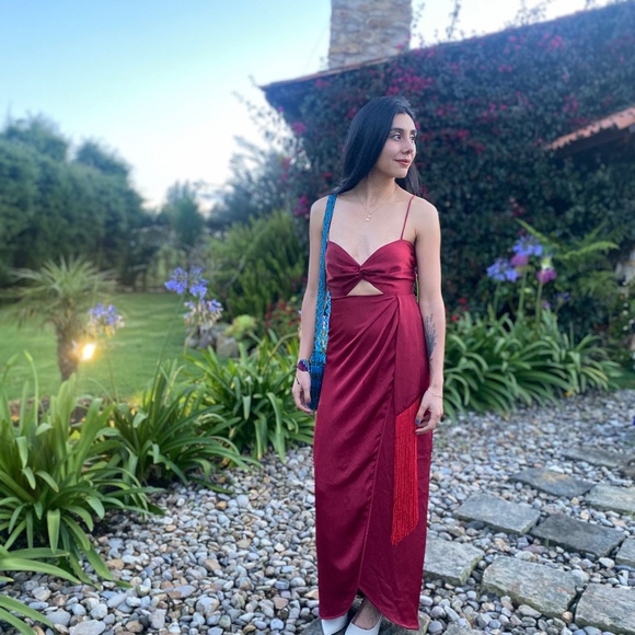 AZULU dress red wine in size XS-S. Perfect for a celebration! - Picture 4 of 4